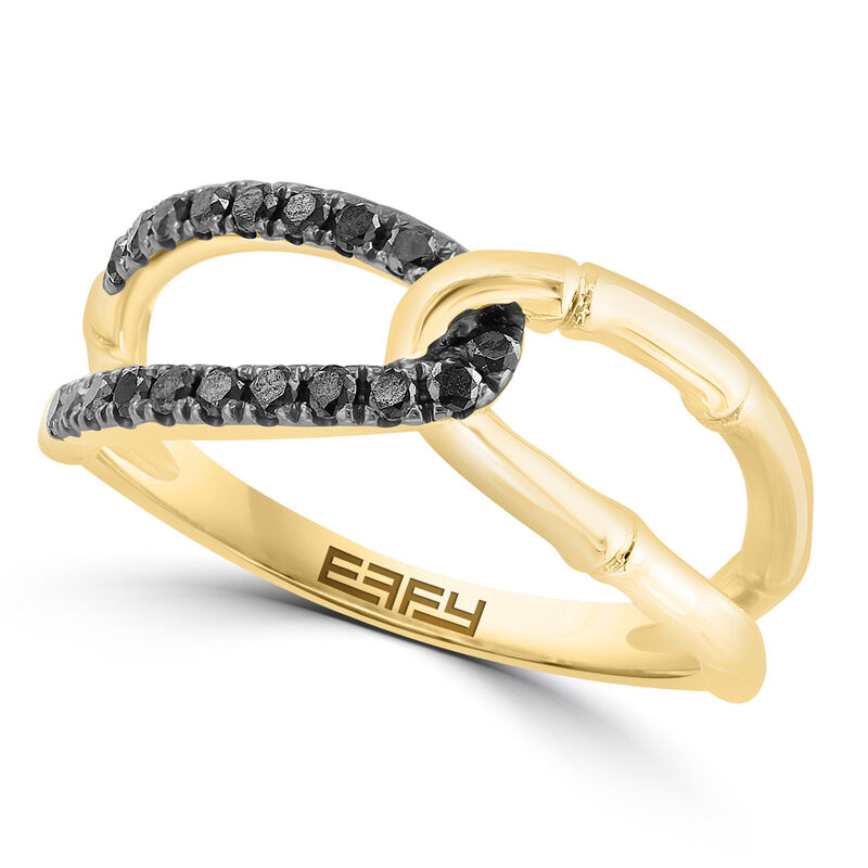 EFFY .28ctw. Black Diamond Crossover Ring in 14k Yellow Gold image number null